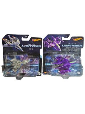2022 Hotwheels Disney Pixar Lightyear XL-01 & Zurg Fighter Ship Lot Of 2 NIB